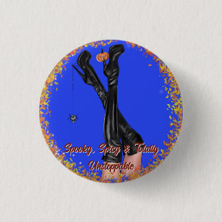 Glam Halloween Witch Boots Custom Text Round 3 Cm Round Badge