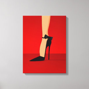 Glam high heel shoes Canvas Wall Art