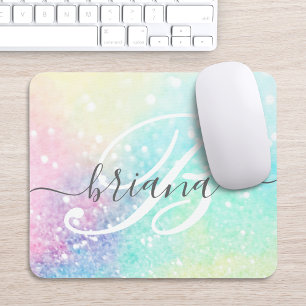 Glam Holographic Glitter Colourful Pretty Pattern Mouse Pad