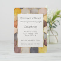 Glam Honey Comb Blush Champagne Abstract Birthday