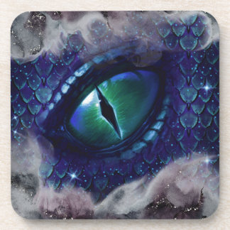 Glam Ink Gothic Blue Mediaeval Dragon Coaster