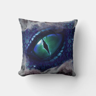 Glam Ink Gothic Blue Mediaeval Dragon Cushion