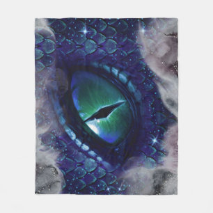 Glam Ink Gothic Blue Mediaeval Dragon Fleece Blanket