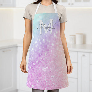 Glam Iridescent Glitter Personalised Colourful Apron