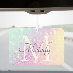 Glam Iridescent Glitter Personalised Colourful Car Air Freshener