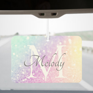 Glam Iridescent Glitter Personalised Colourful Car Air Freshener