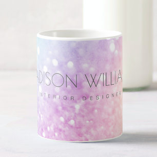 Glam Iridescent Glitter Personalised Colourful Coffee Mug