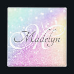 Glam Iridescent Glitter Personalized Colorful Magnet<br><div class="desc">Easily personalize this elegant colorful bokeh glitter pattern with your custom name and/or monogram.</div>