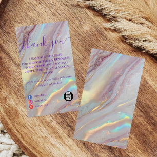 Glam Iridescent Luxury Style Thank You Card