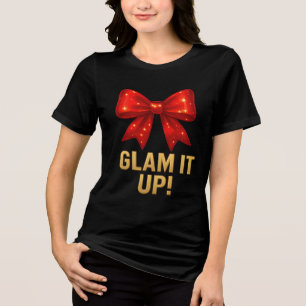 Glam It Up Sparkle Bow — Confidence Energy Tri-Blend Shirt