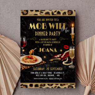Glam Italian Dinner Mob Wife Bachelorette Party Invitation