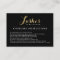 Glam Lashes Script Text Gold/Black Aftercare Card
