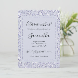 Glam Lavender Lilac Purple Leopard Print Glitter   Invitation