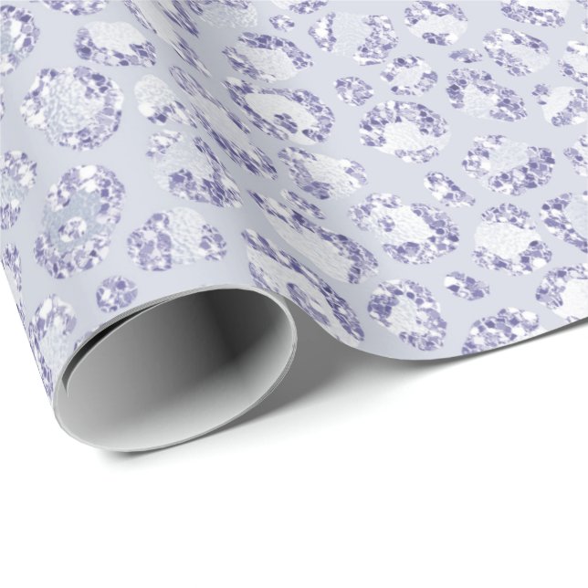 Glam Lavender Lilac Purple Leopard Print Glitter   Wrapping Paper (Roll Corner)
