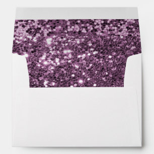 Glam Lavender Purple Faux Glitter Print Envelopes