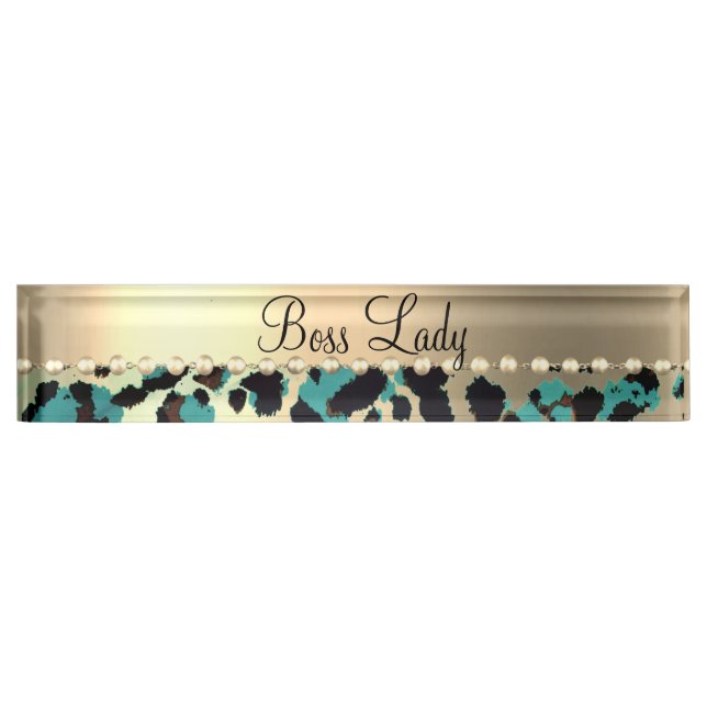 Glam Leopard Boss Lady    Nameplate (Front)