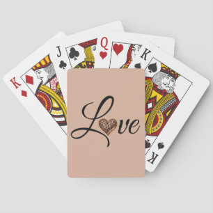 Glam Leopard Heart Love Design Playing Cards