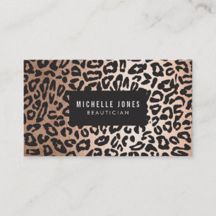 Glam Leopard Print Stylist Salon Business Cards