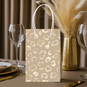 Glam Leopard Spot Pattern Safari Gold ID111154 Medium Gift Bag