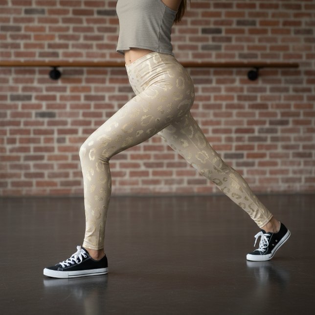 Glam Leopard Spot Pattern Safari Gold ID1154 Leggings (Creator Uploaded)