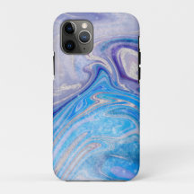 Glam light blue purple silver glitter marble