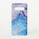 Glam light blue purple silver glitter marble samsung galaxy case<br><div class="desc">Beautiful faux glitter and marble.</div>