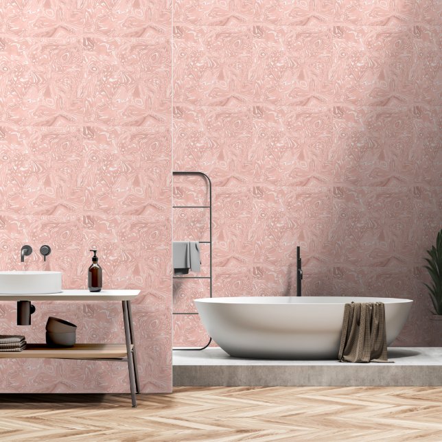 Glam Light Rose Luxury Pattern #4 Wallpaper (Bathroom)