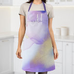 Glam Lilac Gold Abstract Paint Elegant Monogram<br><div class="desc">Easily personalise this glamourous style abstract lilac watercolor paint and faux gold spray background with your custom details.</div>