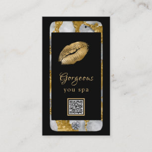 *~* Glam Luxe Cell Phone Gold QR LOGO Photo Business Card