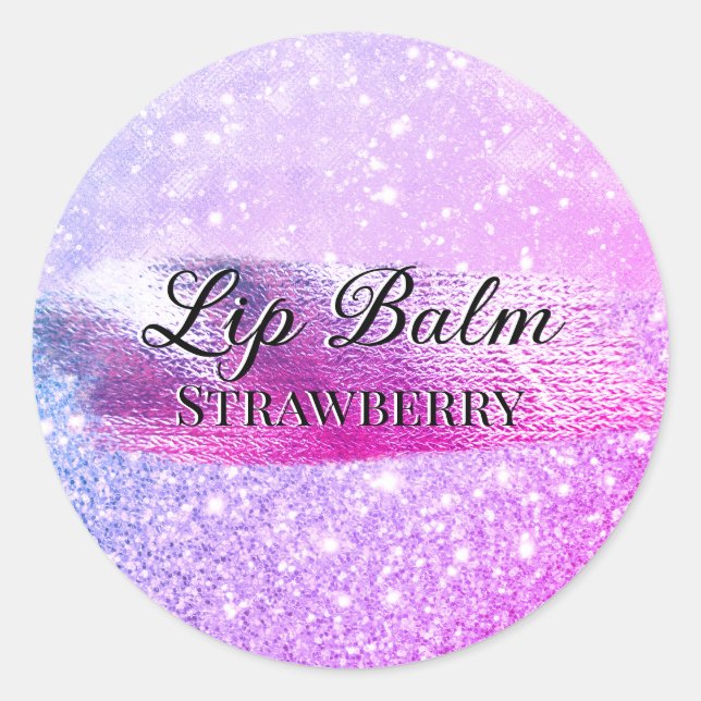 Glam Luxury Purple Custom Beauty Product Label (Front)