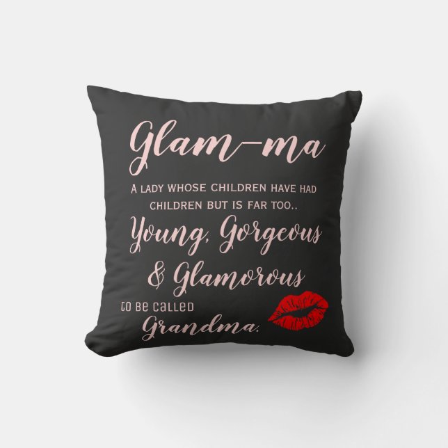 Glam-ma Grandma christmas gift Cushion (Front)