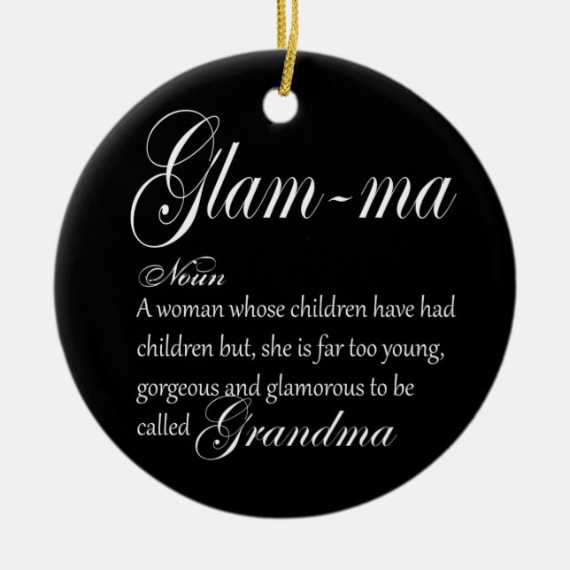 GLAM MA grandma definition Ceramic Tree Decoration (Front)