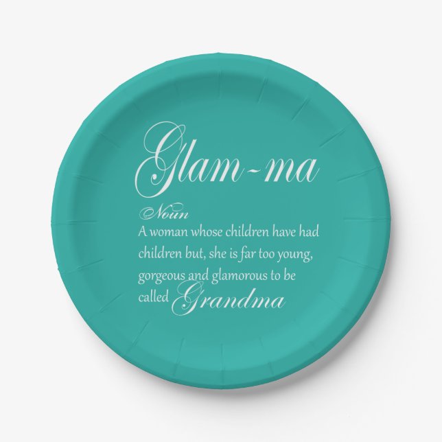 GLAM MA grandma definition Paper Plate (Front)