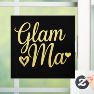 Glam Ma Heart Gold Mum Grandma Mother's Day