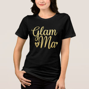 Glam Ma Heart Gold Mum Grandma Mother's Day Tri-Blend Shirt