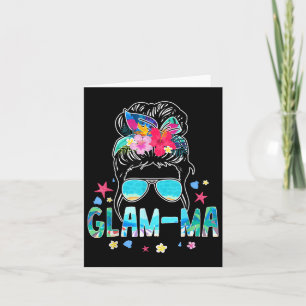 Glam-ma Hello Summer Beach Lover Messy Bun Summert Card