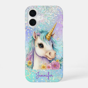 Glam Magical Unicorn Glittery iPhone 16 Case