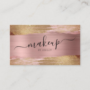 Glam Makeup Artist Rose Gold Business Card