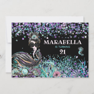 *~* Glam Mermaid Luxe 21 Under the Sea Birthday Invitation