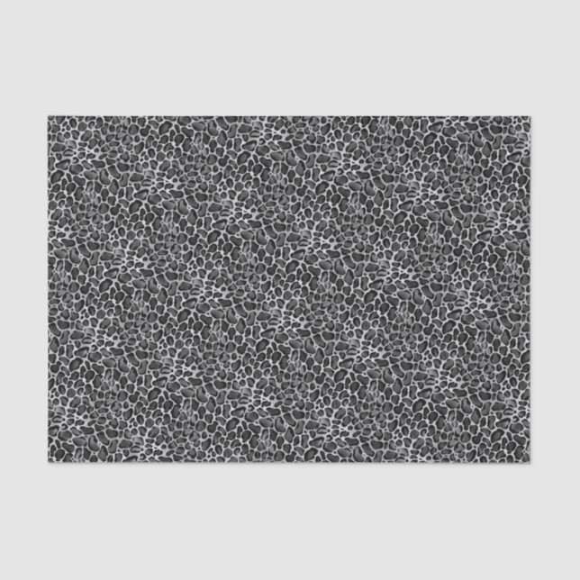 Glam Metallic Silver Small Leopard Print Tissue Paper (Front)