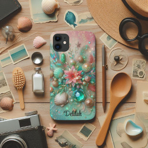 Glam Mint and Coral Ocean Treasures Case-Mate iPhone Case