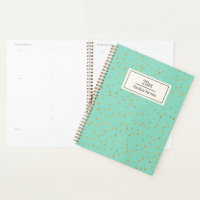 Glam Mint Green Gold Dots Pattern Personalised