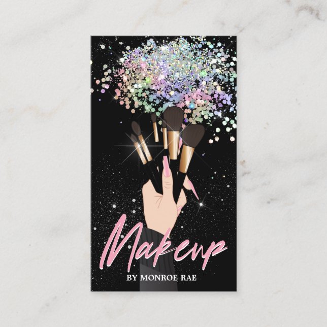 Glam MUA Beautician Beauty Salon Makeup Artist Business Card (Front)