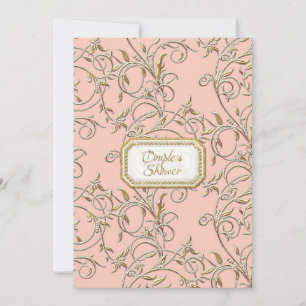 Glam Old Hollywood Regency Pink Couples Shower Invitation