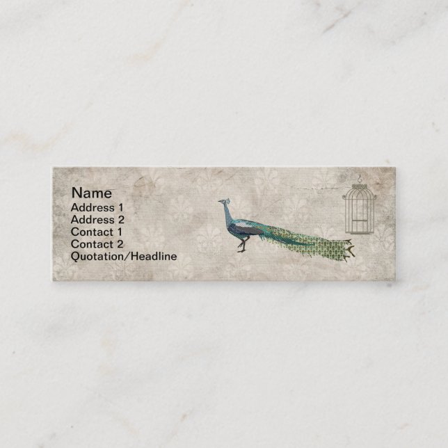 Glam Peacock  Business Cards (Front)