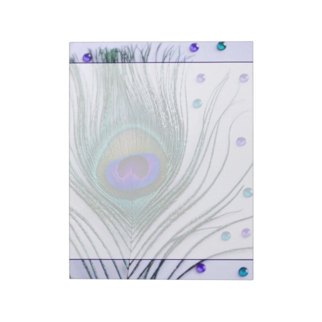 Glam Peacock Feather Purple Notepad (Rotated)