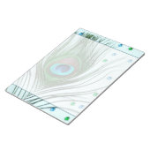 Glam Peacock Feather Teal Notepad (Angled)