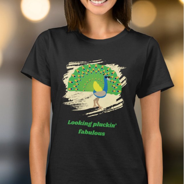Glam Peacock Pun Design T-Shirt (Creator Uploaded)