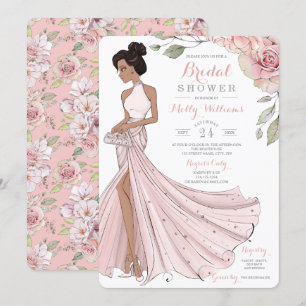 Glam Personalised Bride Bridal Shower Invitation