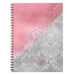 Glam Pink and Silver Notebook